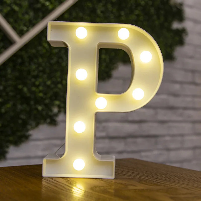 Luxury Alphabet Letter LED Lights Luminous Number Lamp  Battery Night Light for Home Wedding Birthday Christmas Party Decoration K's Collection Store