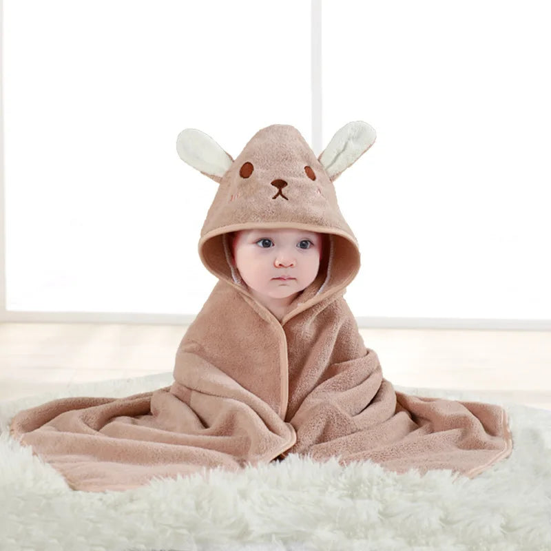 Toddler Bathrobe Infant Bath Towel Boy Girl Blankets Swaddle With Hood Cartoon Coral Fleece Towel Blanket Newborn Kids Bedding K's Collection Store