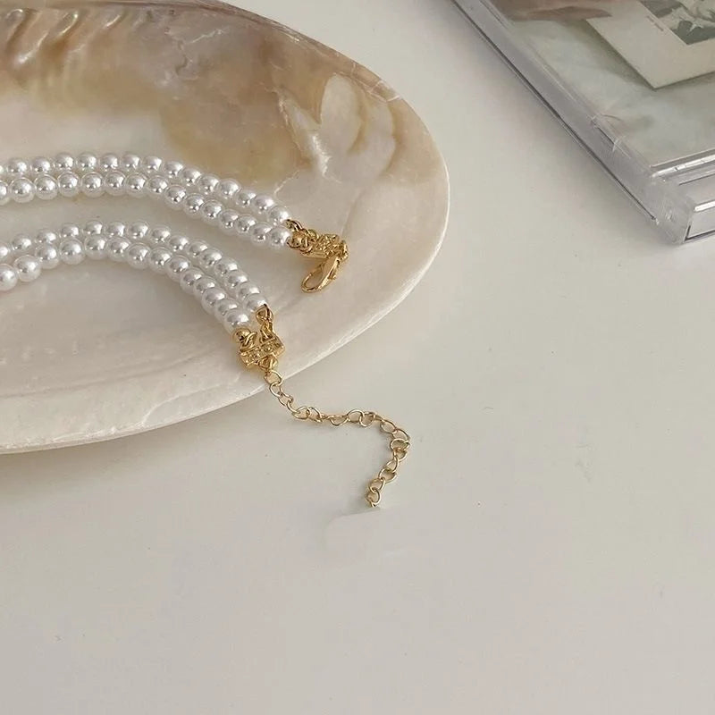 Elegant Big White Imitation Pearl Necklace Earring Ring Jewelry Set Crystal Jewelry Fashion Wedding Bridal Accessory Set Gifts K's Collection Store