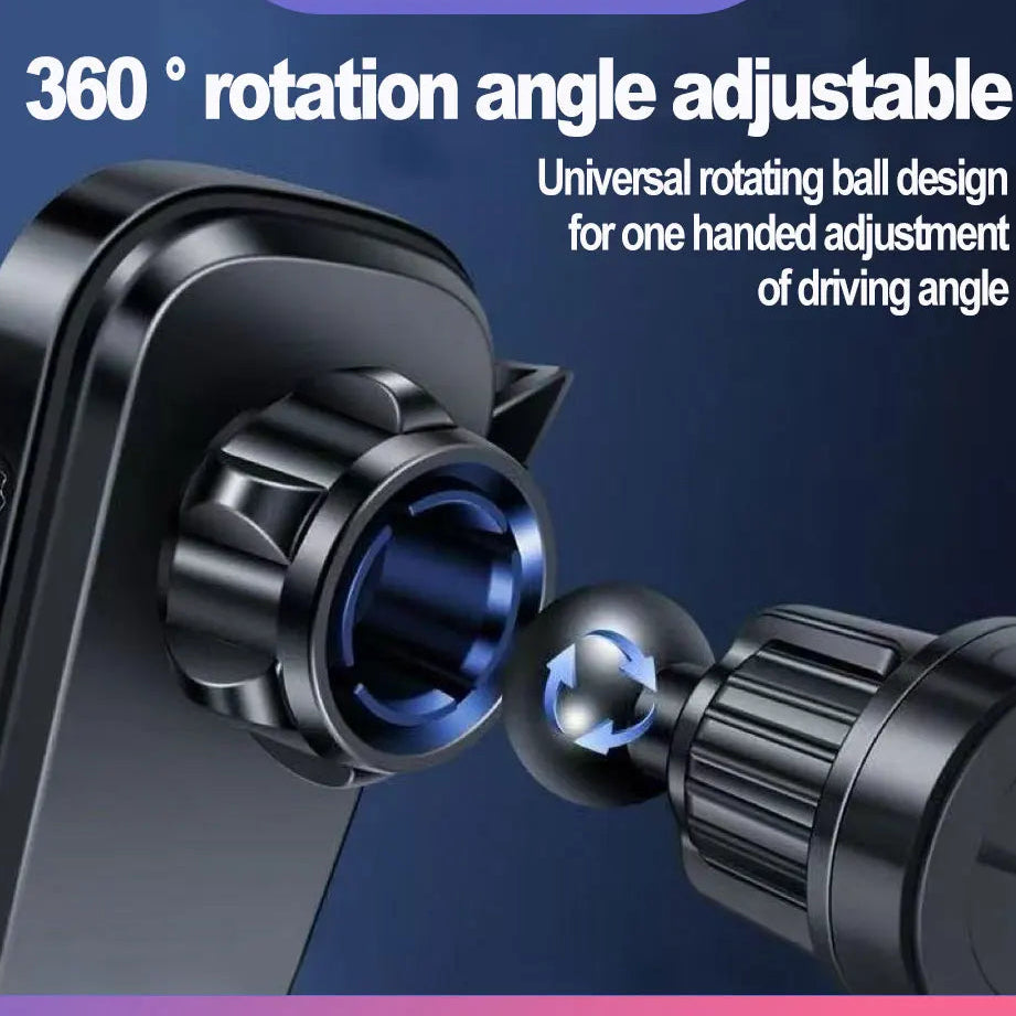Black car air vent phone holder with 360-degree rotating ball joint