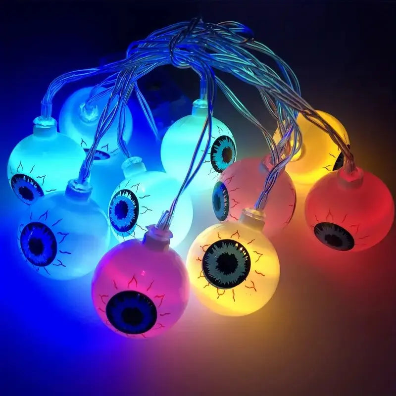 1PC Halloween Eyeball LED Lights Indoor/Outdoor Battery Operated String Lamps Haunted House Bar Holiday Party Spooky Decor K's Collection Store