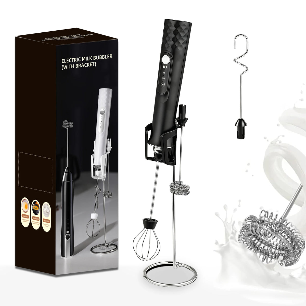Milk Frother Wand Coffee Frother Handheld Foam Maker For Latte Rechargeable Electric Milk Frother Handheld Drink Mixer Gift Idea K's Collection Store