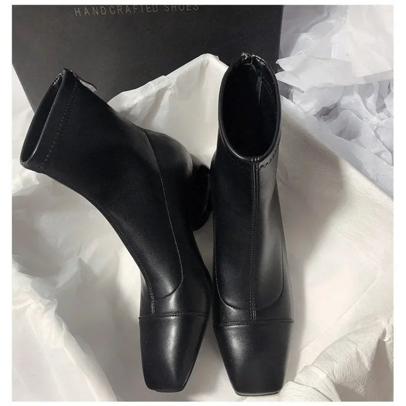 2025 New High-heeled Temperament Booties, Simple and Versatile, Literary and Retro Boots for Women K's Collection Store