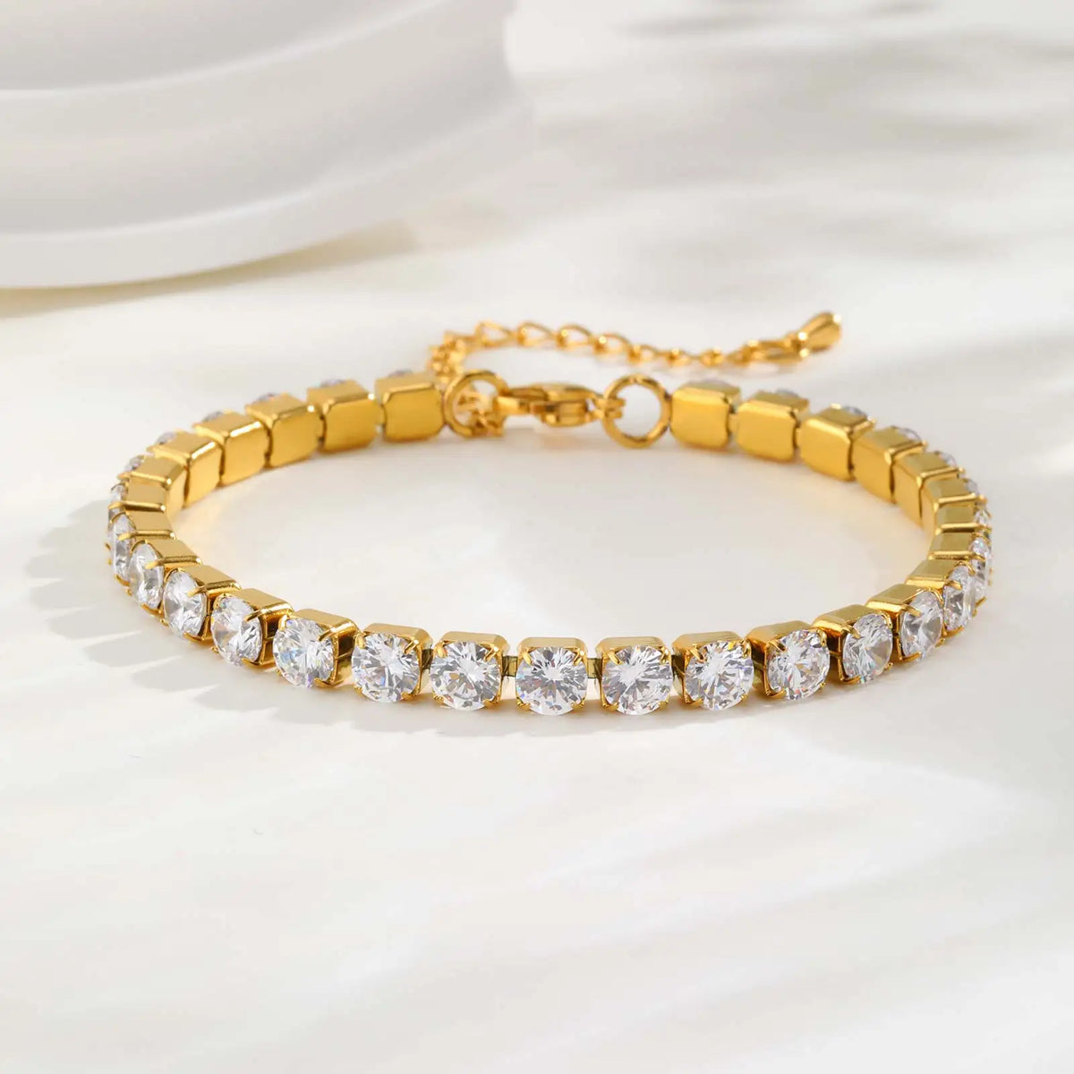Classic Charm Tennis Bracelet for Women, AAA Zircon Stainless Steel Chain Bracelet, Wedding Birthday Party Jewelry Waterproof K's Collection Store