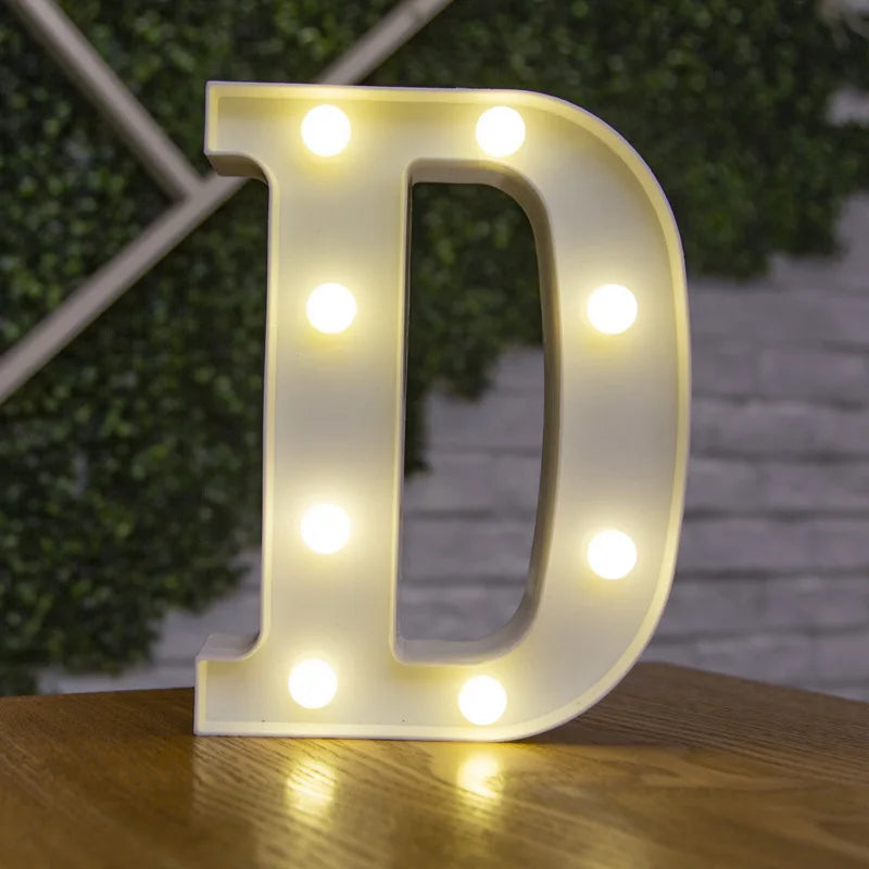 Luxury Alphabet Letter LED Lights Luminous Number Lamp  Battery Night Light for Home Wedding Birthday Christmas Party Decoration K's Collection Store