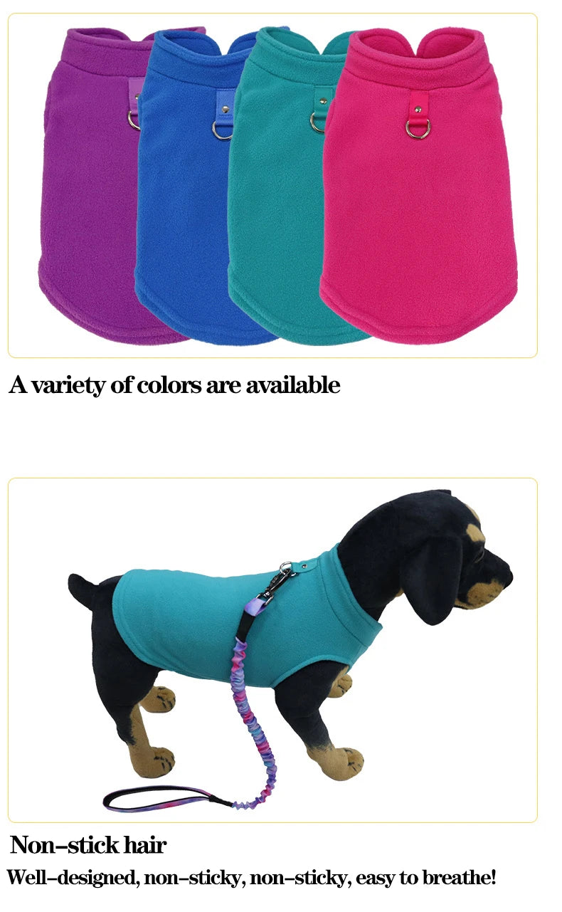 Warm Fleece Dogs Clothes Pet Dog Jacket Vest With D-Ring For Small Dog Cats Clothing French Bulldog Costumes Chihuahua Coat K's Collection Store