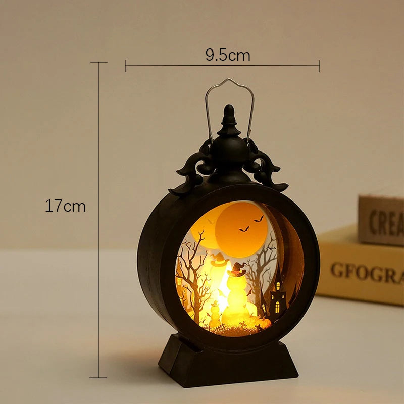 Halloween LED Wind Night Light Portable Pumpkin Ghost Lantern Bar Desktop Ornament Halloween Decor Props Party Supplies DeskLamp K's Collection Store