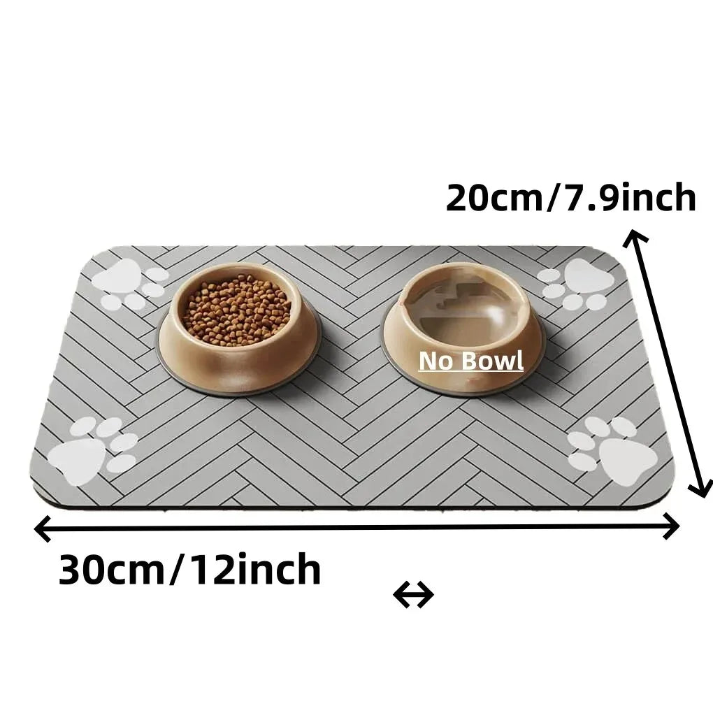 Pet Feeding Mat-Absorbent Pet Placemat Rubber Backing Quick Dry Water Mat for Dog Cat for Food and Water Bowl with Waterproof K's Collection Store