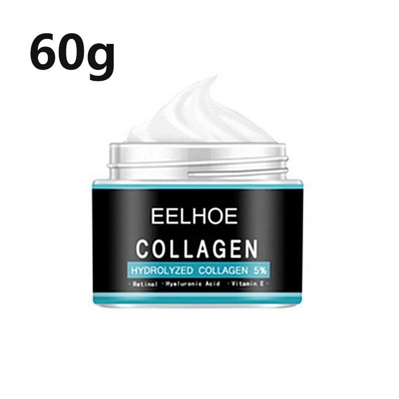 60g collagen face cream jar with white lid and black label