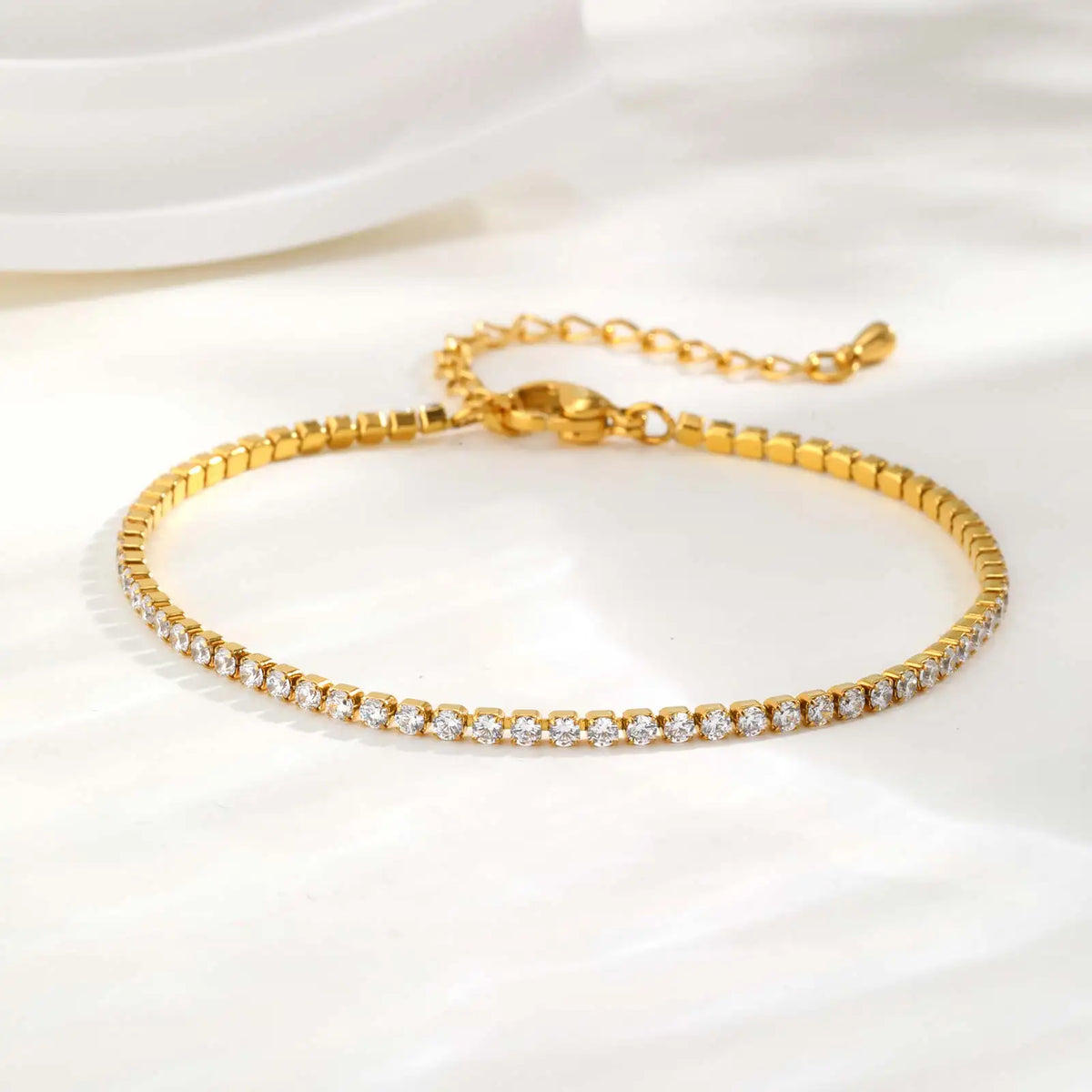 Classic Charm Tennis Bracelet for Women, AAA Zircon Stainless Steel Chain Bracelet, Wedding Birthday Party Jewelry Waterproof K's Collection Store