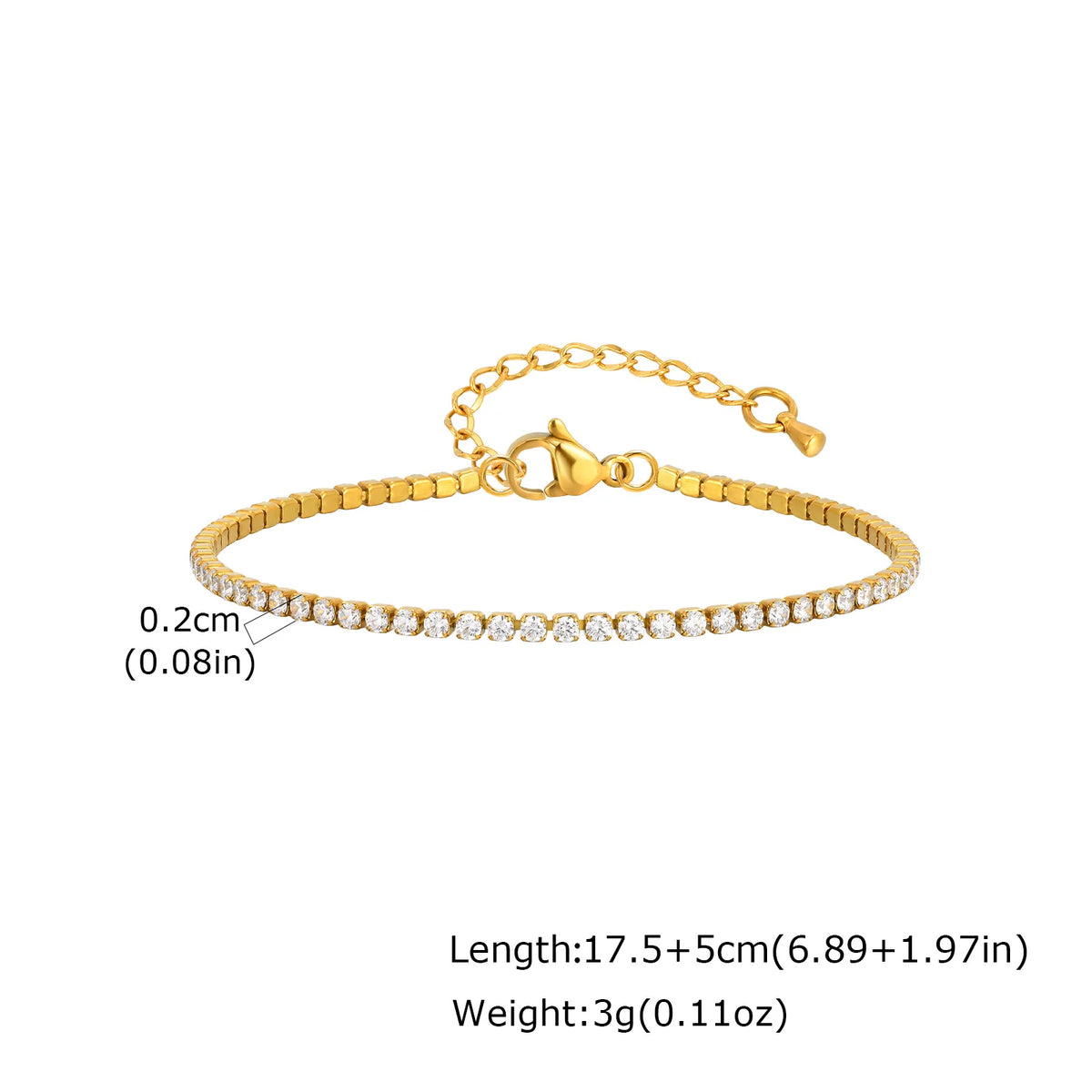 Classic Charm Tennis Bracelet for Women, AAA Zircon Stainless Steel Chain Bracelet, Wedding Birthday Party Jewelry Waterproof K's Collection Store