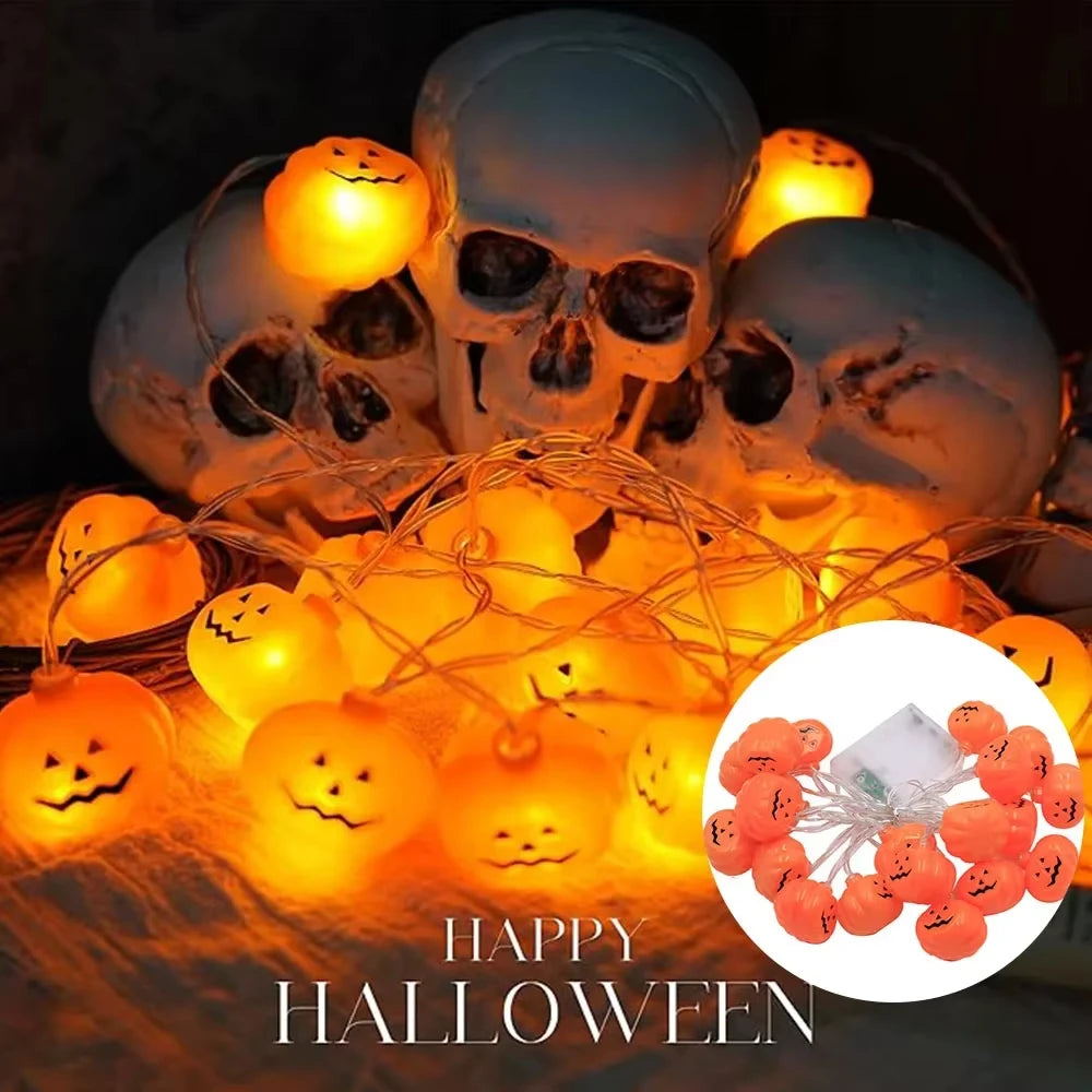 Halloween Pumpkin LED String Lights | Jack-O-Lantern Spooky Decor K's Collection Store