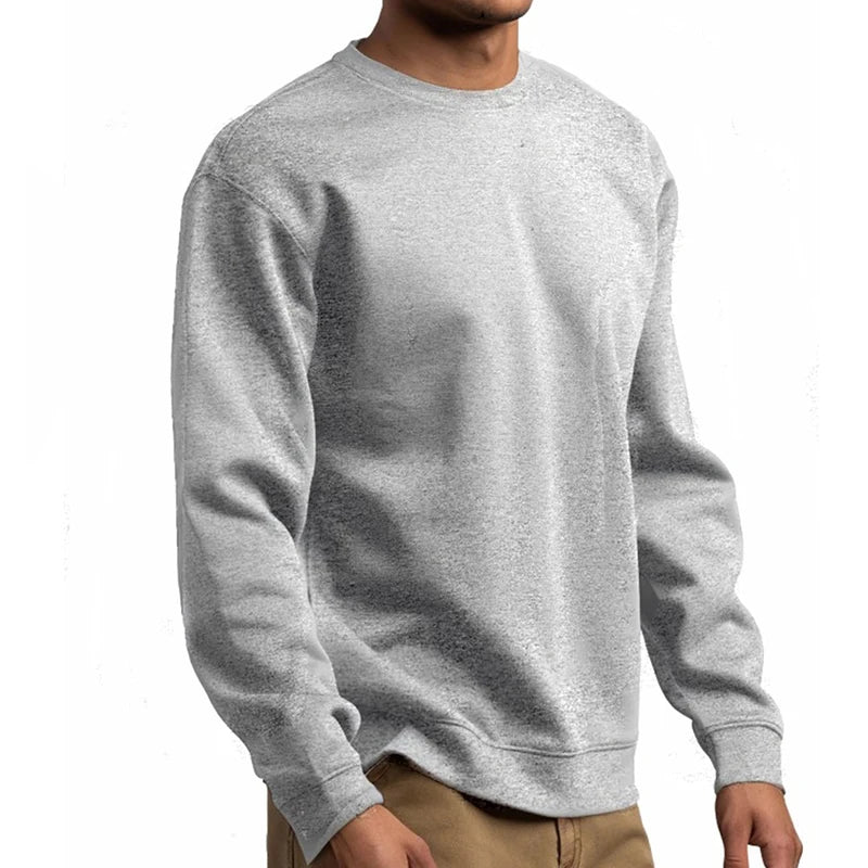 Basic Crewneck Sweatshirts for Men Women Spring Fall Warm Comfy Fleece Lined Pullover Tops Athletic Casual Loose Fit Sweaters K's Collection Store