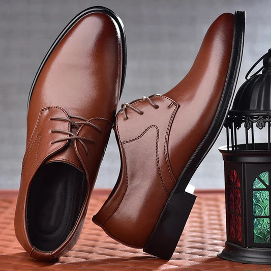Men's Shoes Black Leather Formal Shoes for Men Oxfords Male Wedding Party Office Business Shoe Man zapatos de hombre Plus Size K's Collection Store
