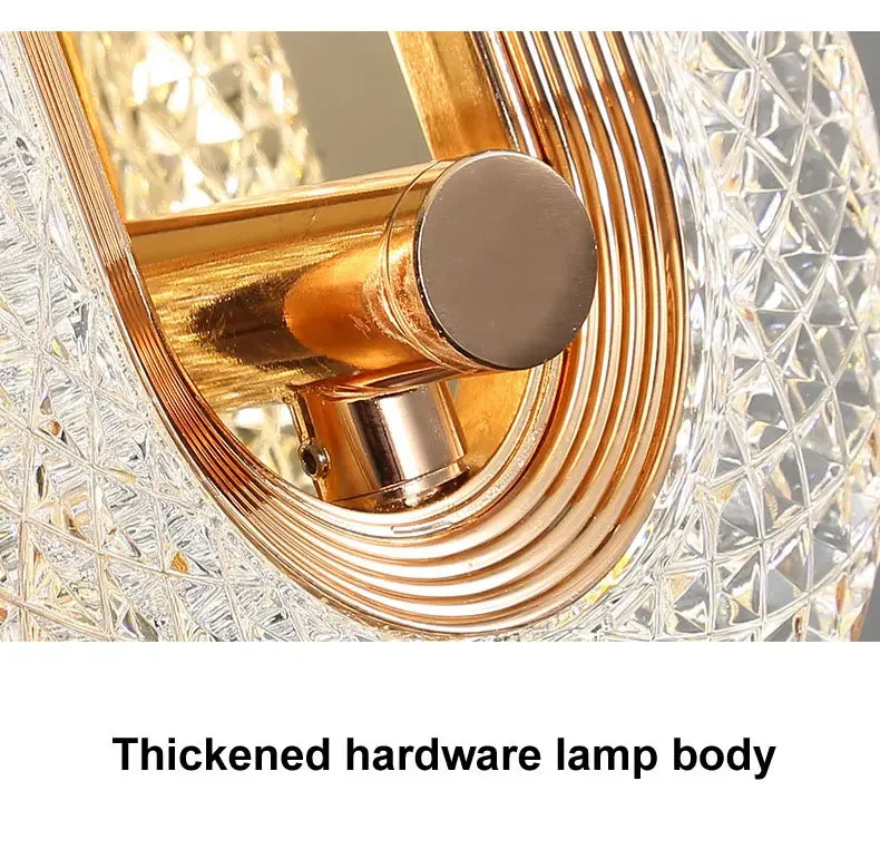 Luxury Bedroom Decoration Wall Lamp Acrylic Lampshade Rose Gold Metal Body Sconce Light LED Home Corridor Warm Atmosphere Lustre K's Collection Store
