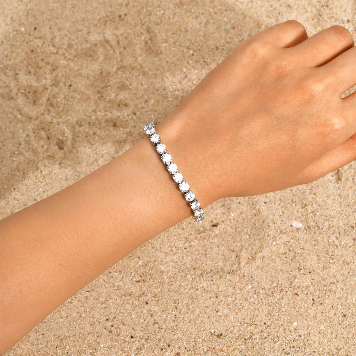 Classic Charm Tennis Bracelet for Women, AAA Zircon Stainless Steel Chain Bracelet, Wedding Birthday Party Jewelry Waterproof K's Collection Store