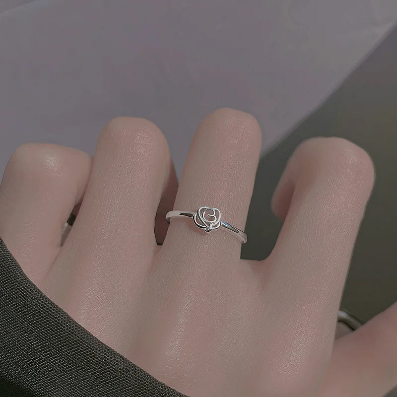 Luxury Zircon Flower Opening Rings for Women Cubic Zirconia Rose Cherry Blossom Tulip Adjustable Finger Ring Wedding Jewelry K's Collection Store