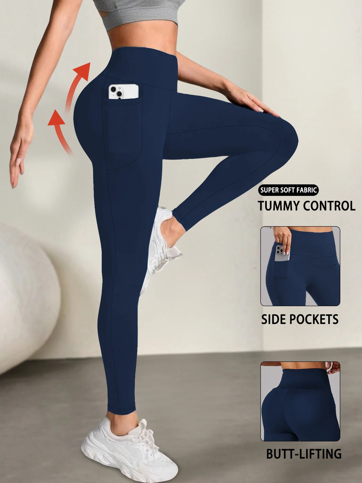 Women's Super Soft Leggings with Pockets, High Waisted Tummy Control for Yoga Workout and Casual Lounge Wear Comfort K's Collection Store