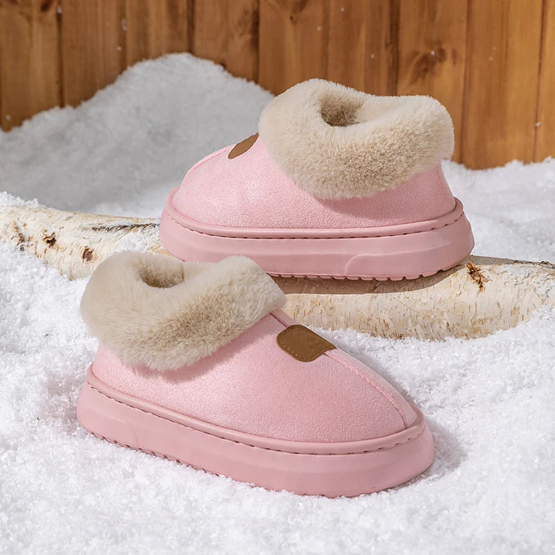 Winter Women's Indoor Slippers Warm Thick Sole Soft Sole Comfortable Outdoor Non Slip Snow Boots Fashion Bedroom Home Shoes K's Collection Store