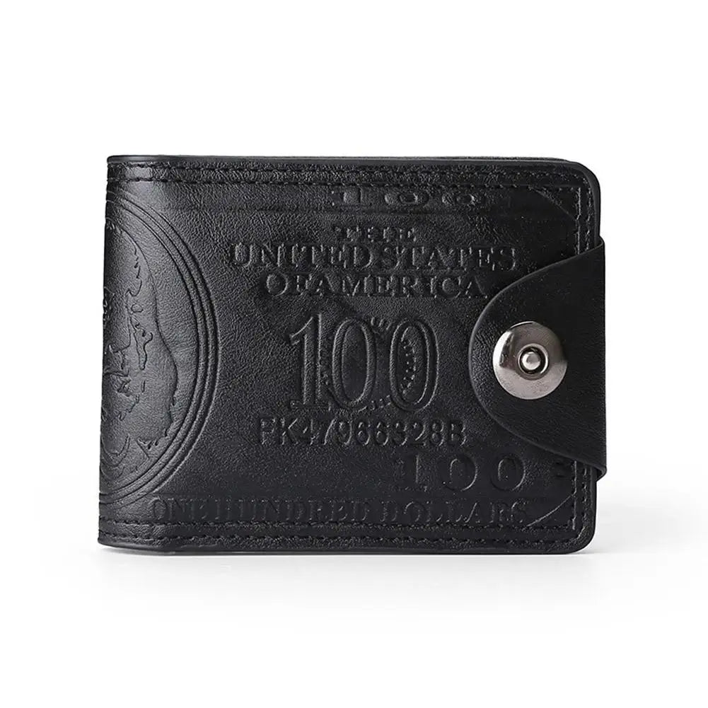 Men's Wallets with 100 US Dollar Pattern Hasp Male Leather Wallet with Zipper Card Holder Coin Pocket Purse Cartera Hombre K's Collection Store