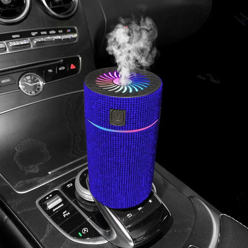 Luxury Diamond Car Diffuser Humidifier with LED Light Auto Air Purifier Aromatherapy Diffuser Air Freshener Car Accessories K's Collection Store