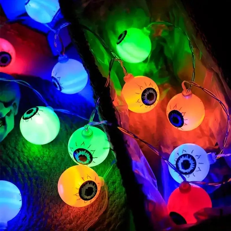 1PC Halloween Eyeball LED Lights Indoor/Outdoor Battery Operated String Lamps Haunted House Bar Holiday Party Spooky Decor K's Collection Store