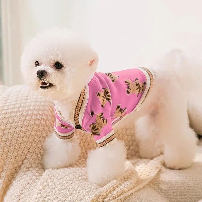Luxury Striped Dog Cardigan Sweater | Small Dogs, Chihuahua, Bichon, Kitten – Warm Pet Coat K's Collection Store
