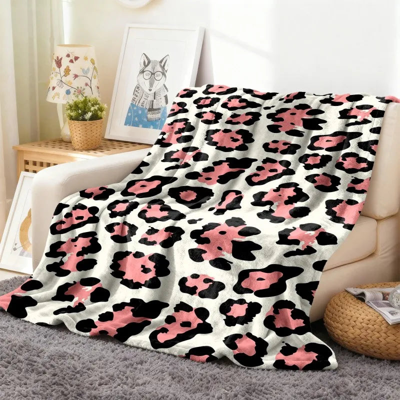 All-Season Fleece Throw Blanket | Leopard Print Flannel | Festival Gift K's Collection Store