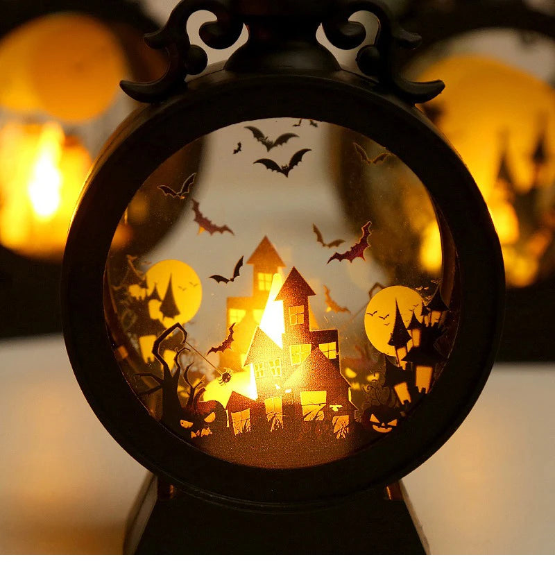 Halloween LED Wind Night Light Portable Pumpkin Ghost Lantern Bar Desktop Ornament Halloween Decor Props Party Supplies DeskLamp K's Collection Store