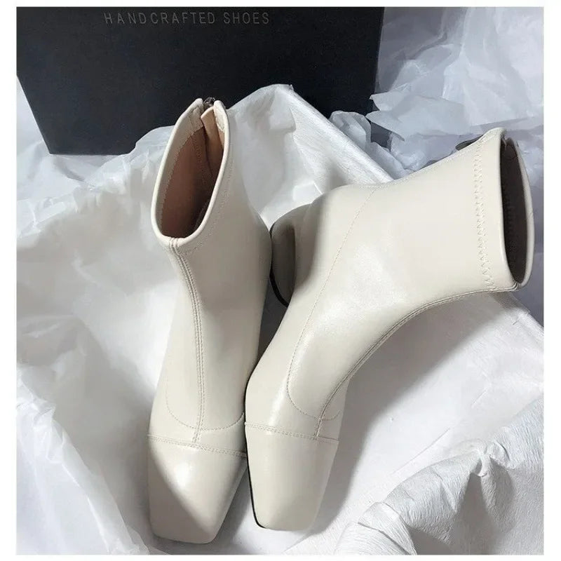 2025 New High-heeled Temperament Booties, Simple and Versatile, Literary and Retro Boots for Women K's Collection Store