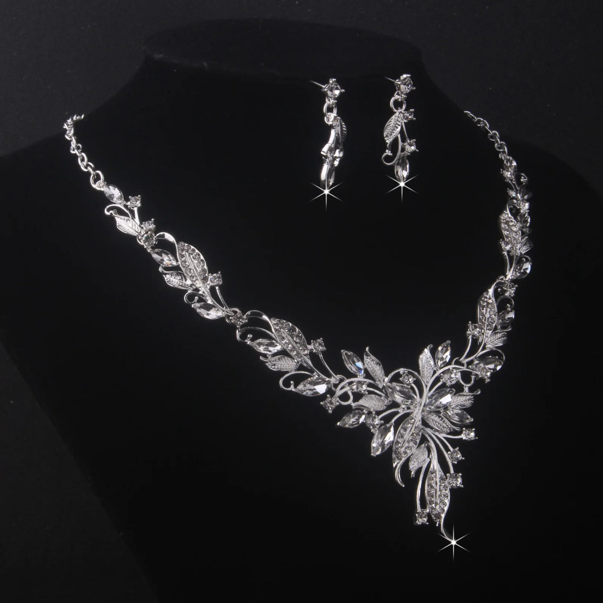 High end and elegant bridal accessories, wedding necklace+pair of earrings set, bridal accessories, wedding dress, evening party K's Collection Store