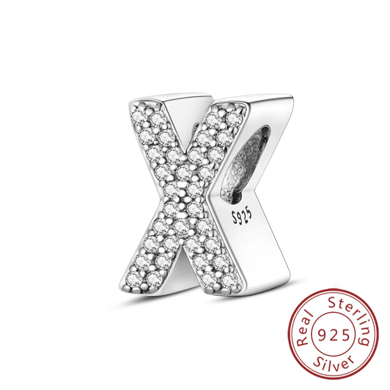 Charms Fit Original Bracelet A-Z Alphabet Charms Beads 925 Sterling Silver 26 Letters Charm for Women Girl DIY Fine Jewelry Gift K's Collection Store