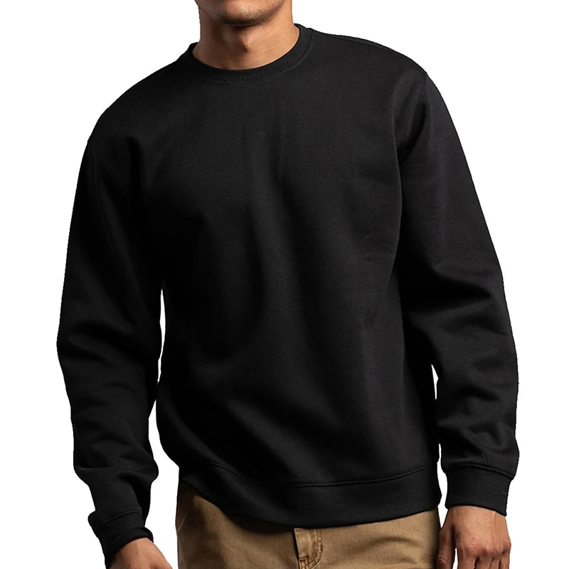 Basic Crewneck Sweatshirts for Men Women Spring Fall Warm Comfy Fleece Lined Pullover Tops Athletic Casual Loose Fit Sweaters K's Collection Store