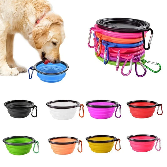 Portable Pet Food Bowl  Durable TPR Bowl  Cat and Dog Food Pet Silicone Collapsible Bowl Portable Travel Outdoor Water Food Bowl K's Collection Store