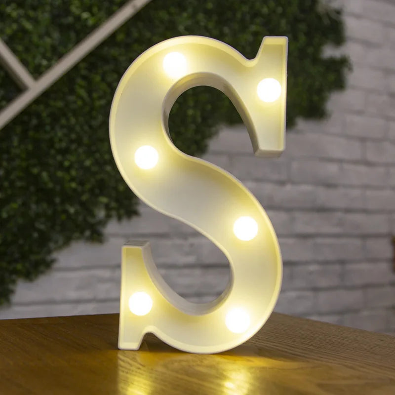 Luxury Alphabet Letter LED Lights Luminous Number Lamp  Battery Night Light for Home Wedding Birthday Christmas Party Decoration K's Collection Store