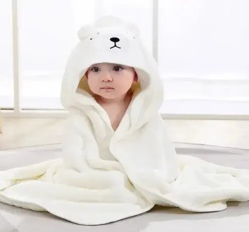 Toddler Bathrobe Infant Bath Towel Boy Girl Blankets Swaddle With Hood Cartoon Coral Fleece Towel Blanket Newborn Kids Bedding K's Collection Store