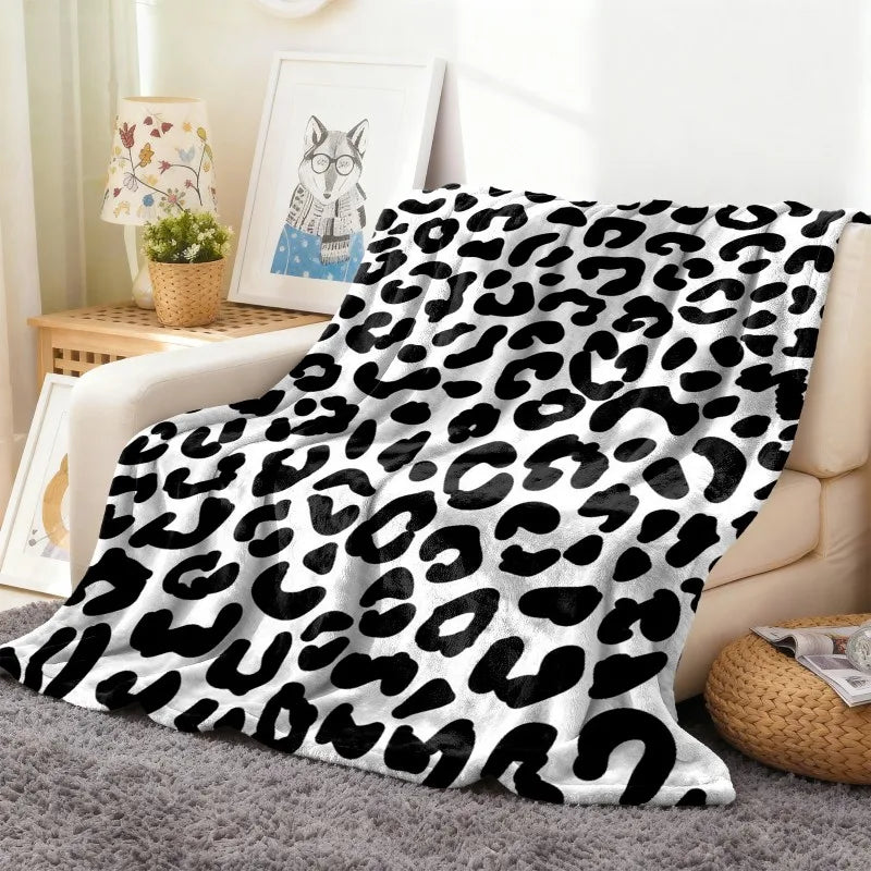 All-Season Fleece Throw Blanket | Leopard Print Flannel | Festival Gift K's Collection Store