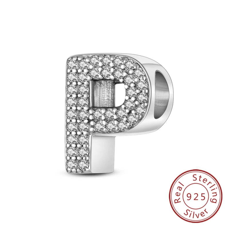 Charms Fit Original Bracelet A-Z Alphabet Charms Beads 925 Sterling Silver 26 Letters Charm for Women Girl DIY Fine Jewelry Gift K's Collection Store