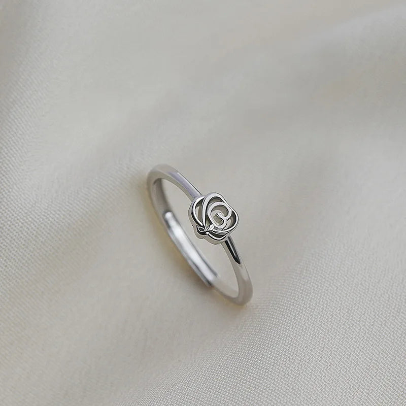 Luxury Zircon Flower Opening Rings for Women Cubic Zirconia Rose Cherry Blossom Tulip Adjustable Finger Ring Wedding Jewelry K's Collection Store