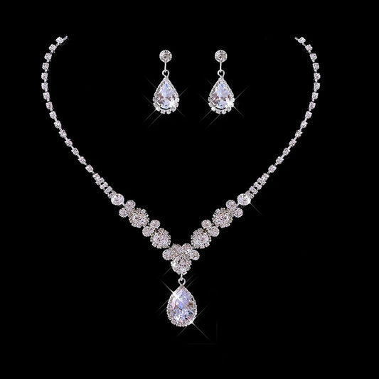 Women's Necklace Earrings Set Zircon Dangle Earrings Set Exquisite Wedding Party Jewelry Set for Anniversary Mother's Day Gift K's Collection Store