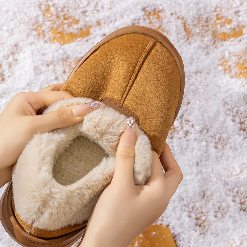 Winter Women's Indoor Slippers Warm Thick Sole Soft Sole Comfortable Outdoor Non Slip Snow Boots Fashion Bedroom Home Shoes K's Collection Store