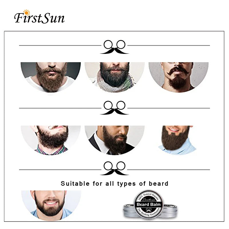 Natural Beard Balm Wax Beard Growth Oil for Men Moisturizing Smoothing Beard Styling Professional Care Cream Skin Care K's Collection Store
