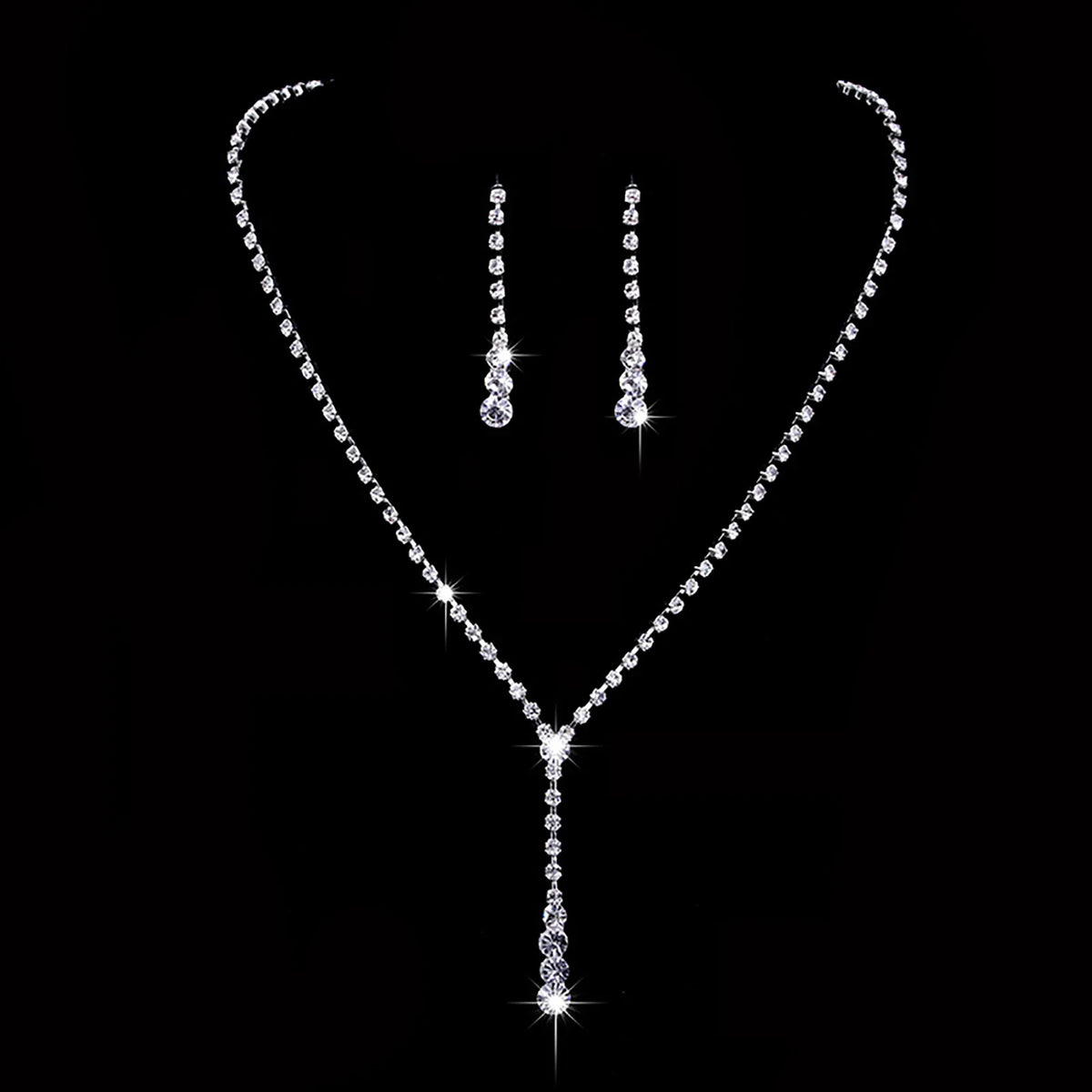 Women's Necklace Earrings Set Zircon Dangle Earrings Set Exquisite Wedding Party Jewelry Set for Anniversary Mother's Day Gift K's Collection Store