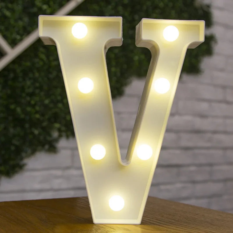 Luxury Alphabet Letter LED Lights Luminous Number Lamp  Battery Night Light for Home Wedding Birthday Christmas Party Decoration K's Collection Store