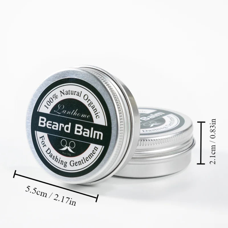 Natural Beard Balm Wax Beard Growth Oil for Men Moisturizing Smoothing Beard Styling Professional Care Cream Skin Care K's Collection Store