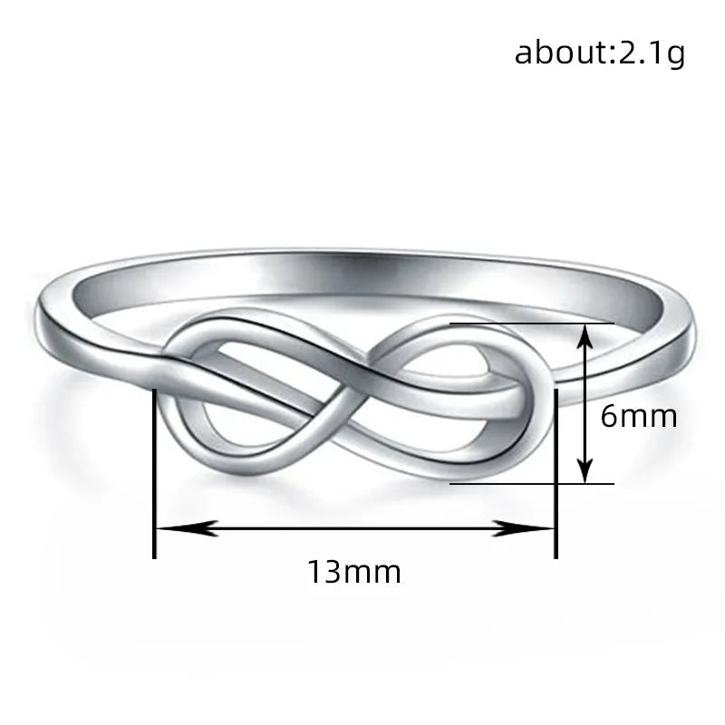 Luxury Female Rings 925 Sterling Silver Minimalist Infinity Design Women Finger Rings Accessories Daily Party Jewelry Bulk K's Collection Store
