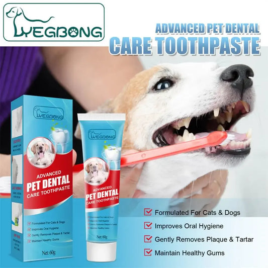 Pet Toothpaste for Dogs & Cats, Edible Oral Care, Fresh Breath, Tartar & Plaque Removal, Teeth Cleaning Pet Products K's Collection Store