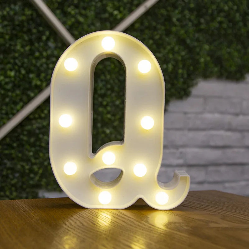 Luxury Alphabet Letter LED Lights Luminous Number Lamp  Battery Night Light for Home Wedding Birthday Christmas Party Decoration K's Collection Store