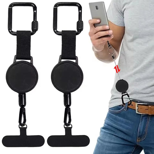 Retractable Anti-Theft Phone Holder Smartphone Safety Lanyard Stra with Carabiner Anti-Drop Harness for Hiking Cycling Climbing K's Collection Store
