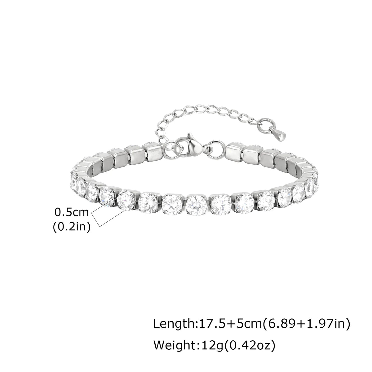 Classic Charm Tennis Bracelet for Women, AAA Zircon Stainless Steel Chain Bracelet, Wedding Birthday Party Jewelry Waterproof K's Collection Store